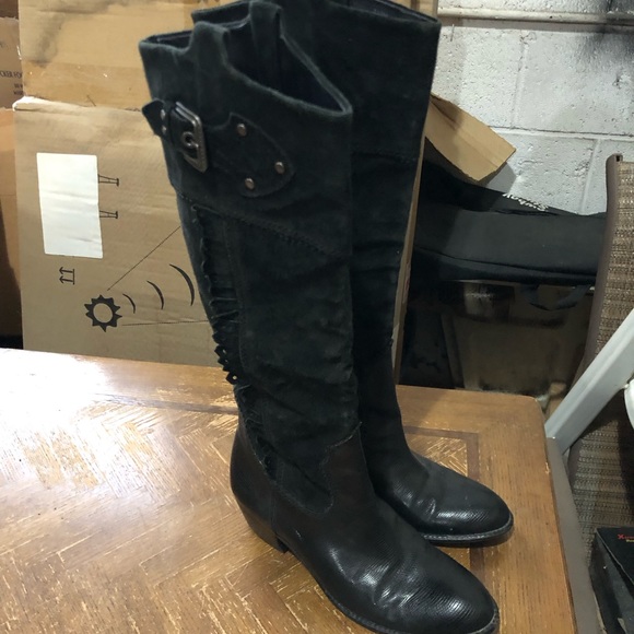 Franco Sarto Suede Western Gothic Witchy Boots - Picture 8 of 12